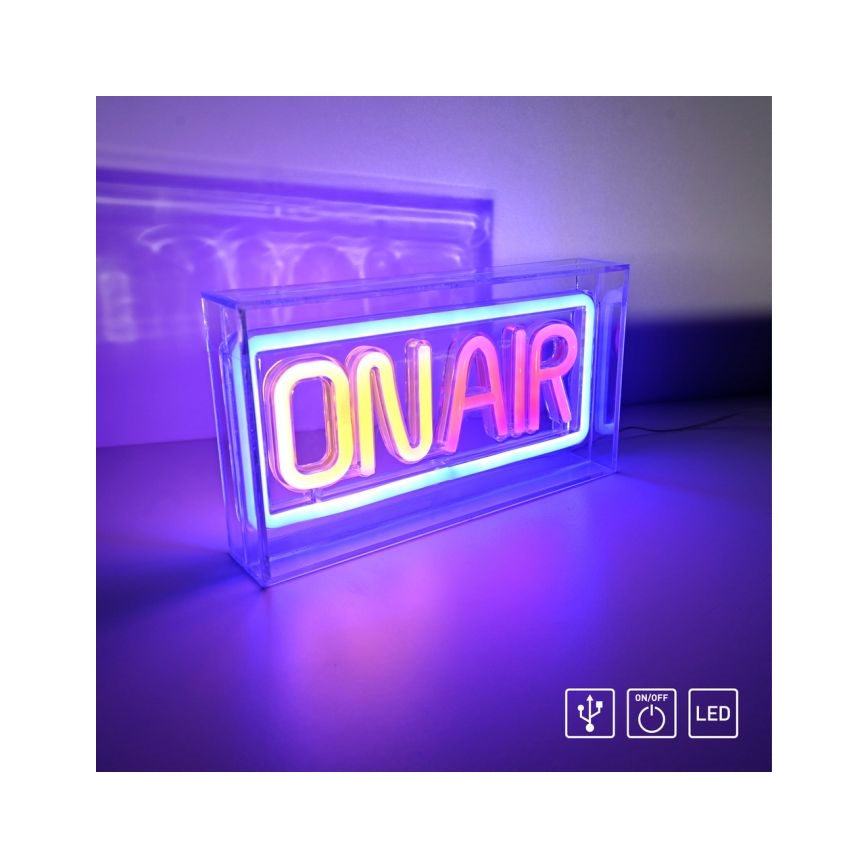 JUST LIGHT. 85013-70 - LED-Neon-Tischdekoration NEON LED/4W/5V On Air