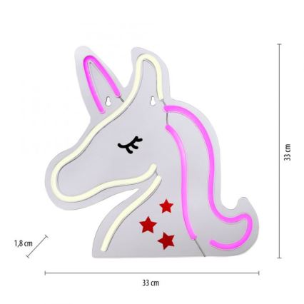 JUST LIGHT. 85025-70 - LED Decorazione murale al neon NEON LED/6,5W/5V unicorno