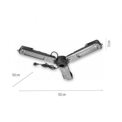 JUST LIGHT. 99513-18 - Élément chauffant extérieur GLOW 3x650W/1300W/2000W/230V IP34
