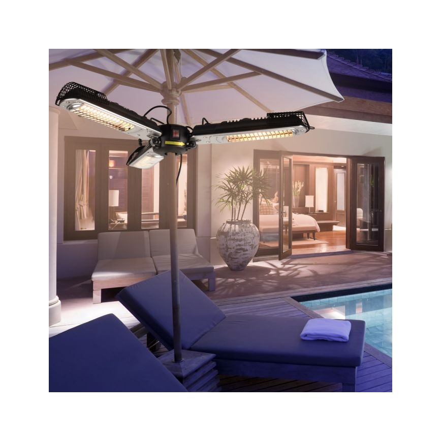 JUST LIGHT. 99513-18 - Elemento riscaldante per esterni GLOW 3x650W/1300W/2000W/230V IP34