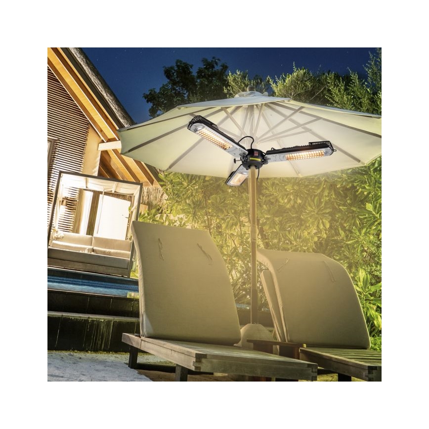 JUST LIGHT. 99513-18 - Elemento riscaldante per esterni GLOW 3x650W/1300W/2000W/230V IP34