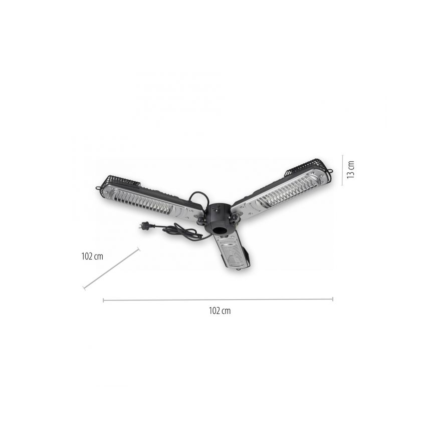 JUST LIGHT. 99513-18 - Elemento riscaldante per esterni GLOW 3x650W/1300W/2000W/230V IP34