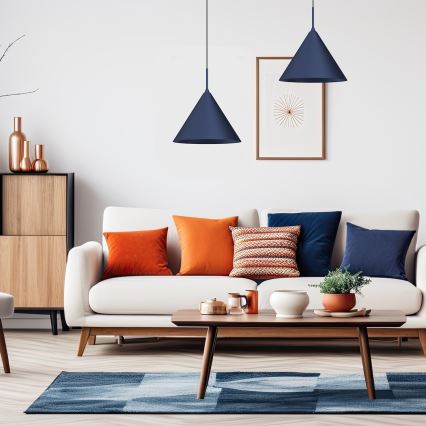 Kabel-Pendelleuchte CAPITAL, 1xGX53/15W/230V, Durchmesser 32 cm, blau