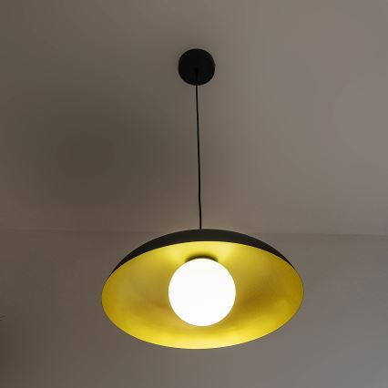 Kabel-Pendelleuchte ECLIPSE 1xE27/15W/230V schwarz/gold