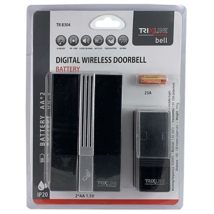 Kabellose Türklingel BELL 1x23A + 2xAA schwarz