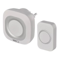 Kabellose Türklingel für 230V-Steckdose + 1x CR2032 IP44 Weiß