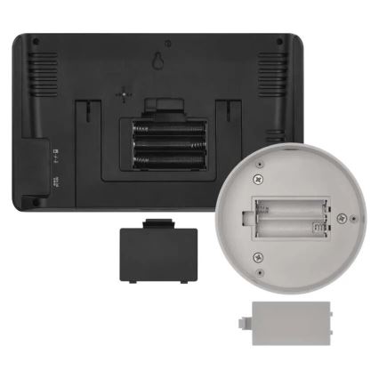 Kabellose Wetterstation mit Farb-LCD-Anzeige und Niederschlagsmesser 3xAAA schwarz