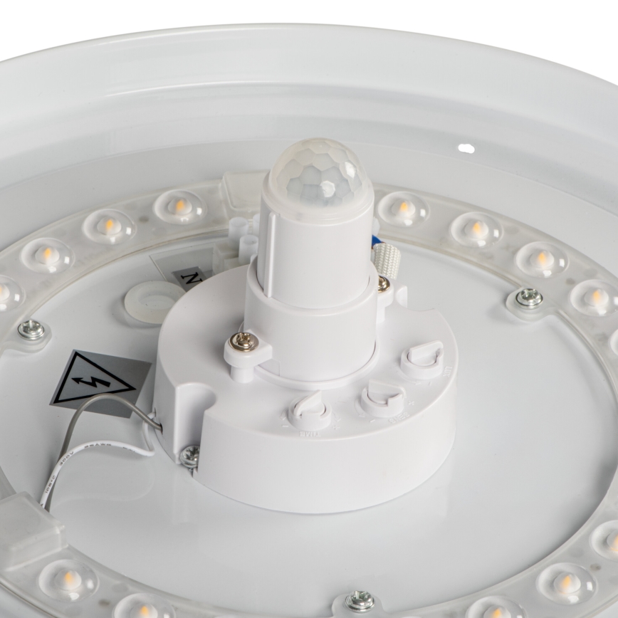 Plafonnier LED FOGLER LED/24W/230V Ø 38 cm, avec détecteur de mouvement et capteur crépusculaire