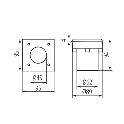 LED lampada da incasso carrabile da esterno GORDO LED/1W/230V 9,5x9,5 cm IP67 acciaio inox