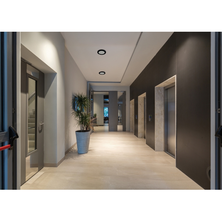 LED-Decken-/Einbauleuchte mit Bewegungssensor 2-in-1 ERGA LED/17W/230V 3000/4000/6500K schwarz
