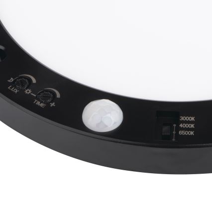 LED-Decken-/Einbauleuchte mit Bewegungssensor 2-in-1 ERGA LED/17W/230V 3000/4000/6500K schwarz