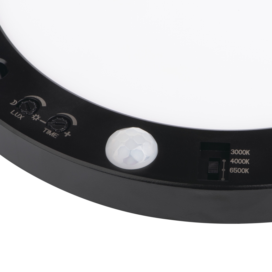 LED-Decken-/Einbauleuchte mit Bewegungssensor 2-in-1 ERGA LED/17W/230V 3000/4000/6500K schwarz
