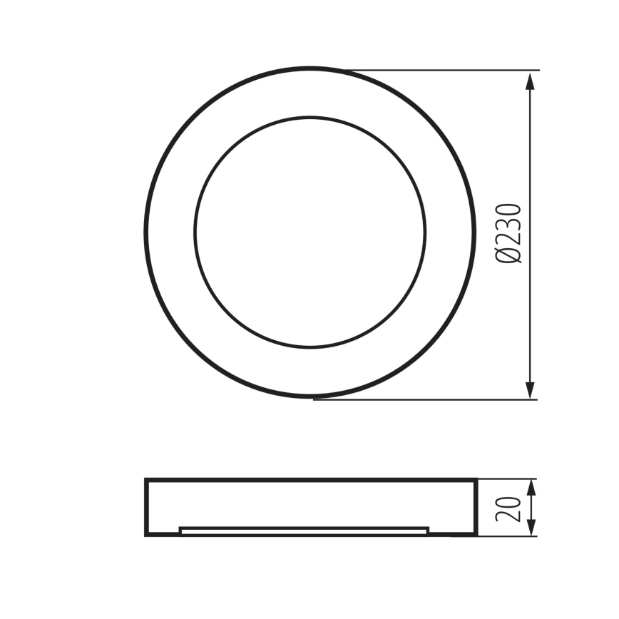 Luminaire de plafond/encastrable 2 en 1 ERGA LED/17W/230V 3000/4000/6500K noir