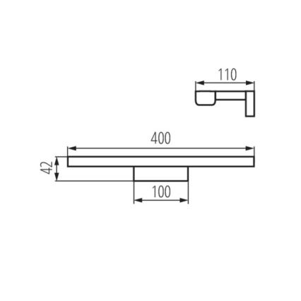 LED-Spiegelbeleuchtung für Badezimmer ASTEN LED/8W/230V IP44 glänzendes Chrom