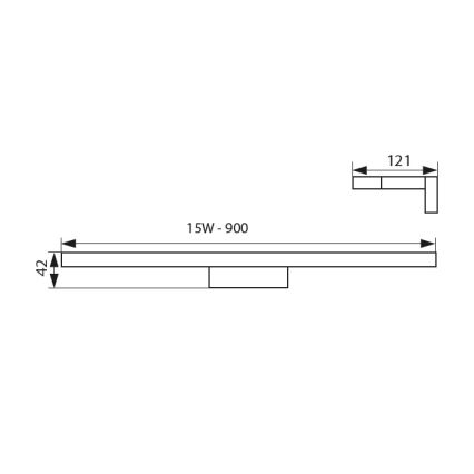 LED koupelnové osvětlení zrcadla ASTEN LED/15W/230V