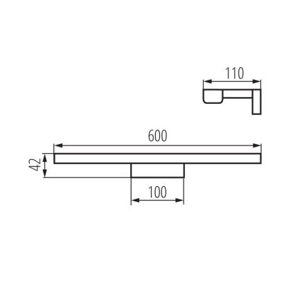 LED-Spiegelbeleuchtung für das Badezimmer ASTEN LED/12W/230V IP44 schwarz