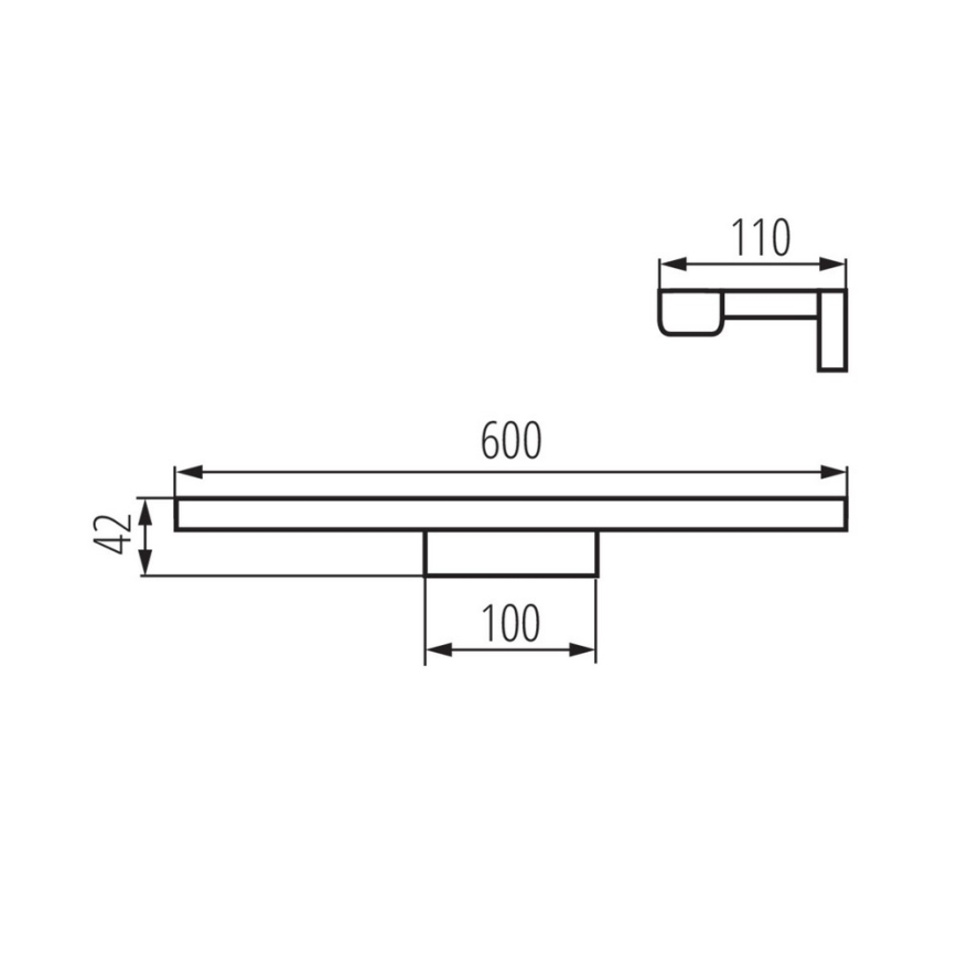 LED-Spiegelbeleuchtung für das Badezimmer ASTEN LED/12W/230V IP44 schwarz