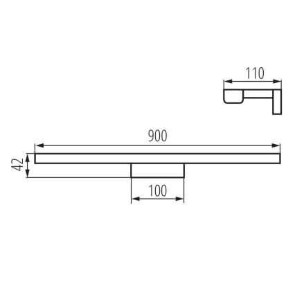 LED Badezimmerspiegelbeleuchtung ASTEN LED/15W/230V IP44 schwarz