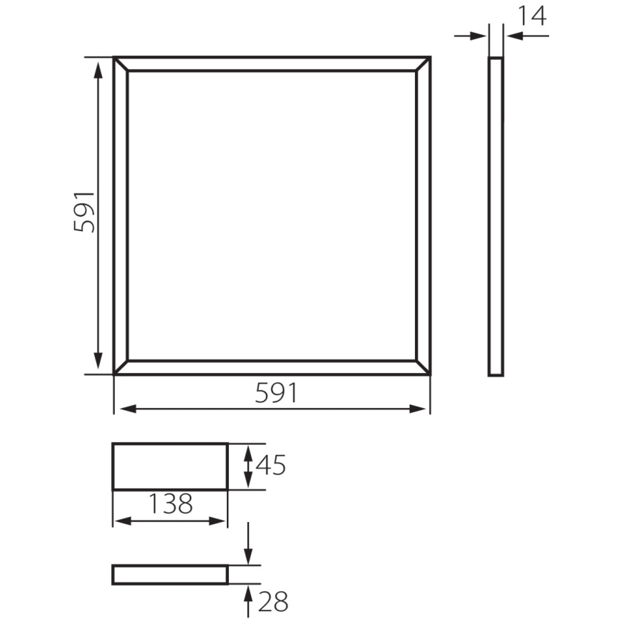 LED cornice da incasso AVAR LED/40W/230V 6000K 59x59 cm