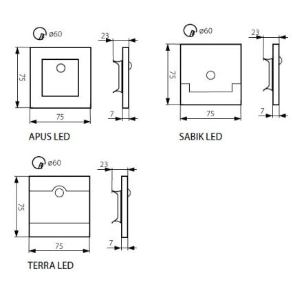 Illuminazione scale LED APUS con sensore LED/0,8W/12V 3000K