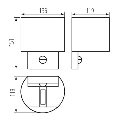 Lampada da parete LED per esterni con sensore di movimento e sensore crepuscolare REKA LED/7W/230V IP54, antracite, rotonda