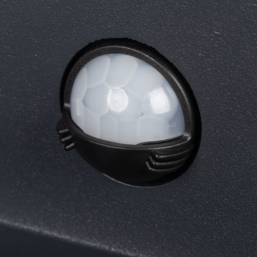 REKA LED-Außenwandleuchte mit Bewegungs- und Dämmerungssensor, LED/7W/230V, IP54, anthrazit, rund