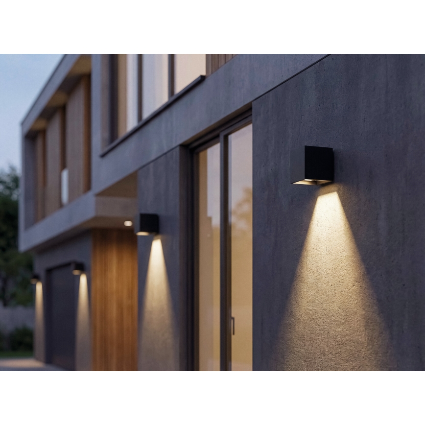 Lampada da parete solare LED con sensore REKA LED/3W/3,7V 1800 mAh 3000/4000/6500K IP65 nera