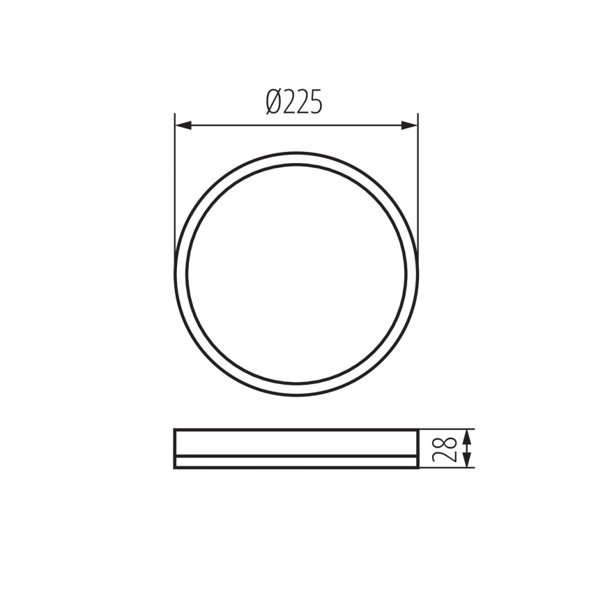 Plafonnier salle de bain AZPO LED/11,8W/230V d. 22,5 cm IP54 noir