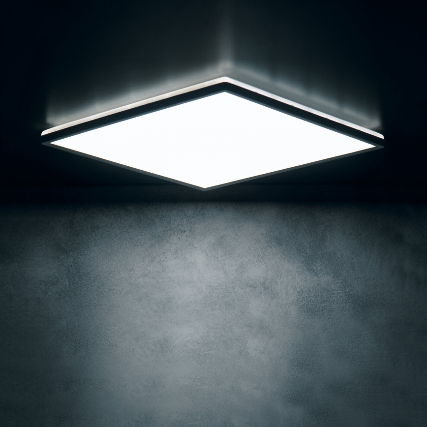 Plafoniera LED AZPO LED/12,3W/230V 3000/4000/6000K 22,5x22,5 cm IP54 nera