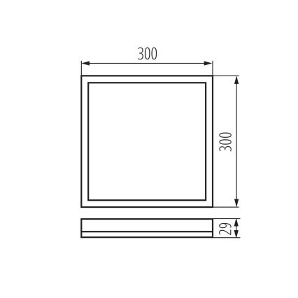 Plafonnier LED AZPO LED/17,5W/230V 3000/4000/6000K 30x30 cm IP54 noir