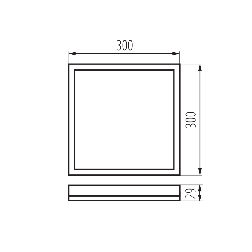 Plafonnier LED AZPO LED/17,5W/230V 3000/4000/6000K 30x30 cm IP54 noir