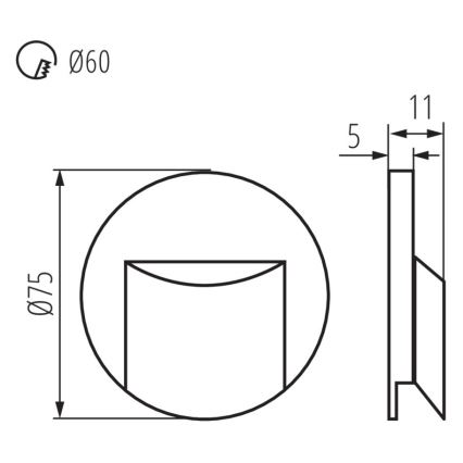 Illuminazione per scale a LED  ERINUS LED/0,8W/12V 3000K bianco