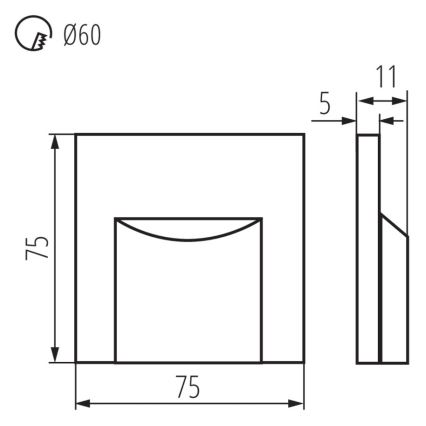Lumière d'escalier ERINUS LED/0,8W/12V 3000K noire