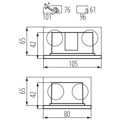 Lumière intégrée GLASI LED/3W/230V 4000K IP44 blanche