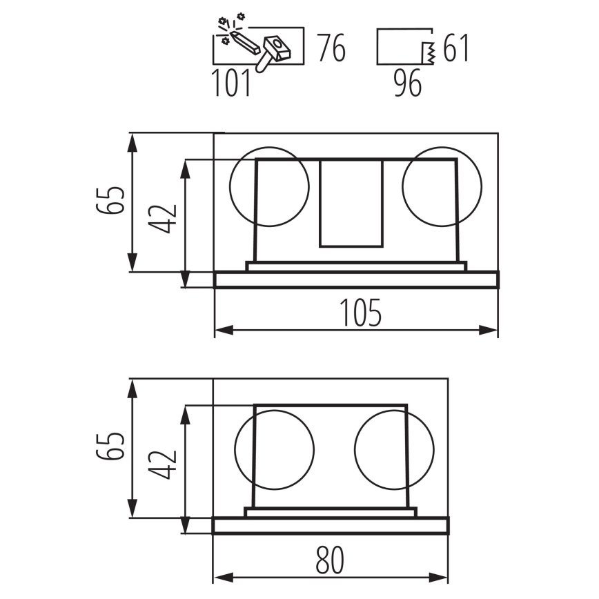Lumière intégrée GLASI LED/3W/230V 4000K IP44 blanche