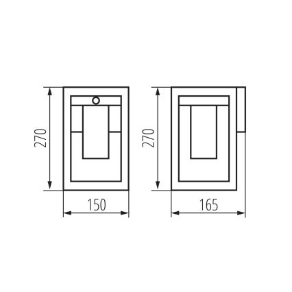 Applique da esterno con sensore VIMO 1xE27/15W/230V IP44