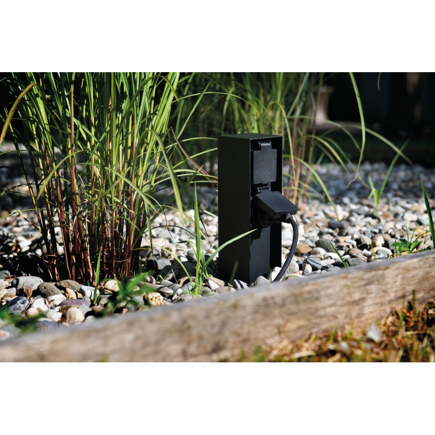 Outdoor-Steckdosensäule DASTO 2Z Type E 230V IP44 anthrazit
