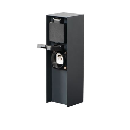 Outdoor-Steckdosensäule DASTO 2Z Type E 230V IP44 anthrazit
