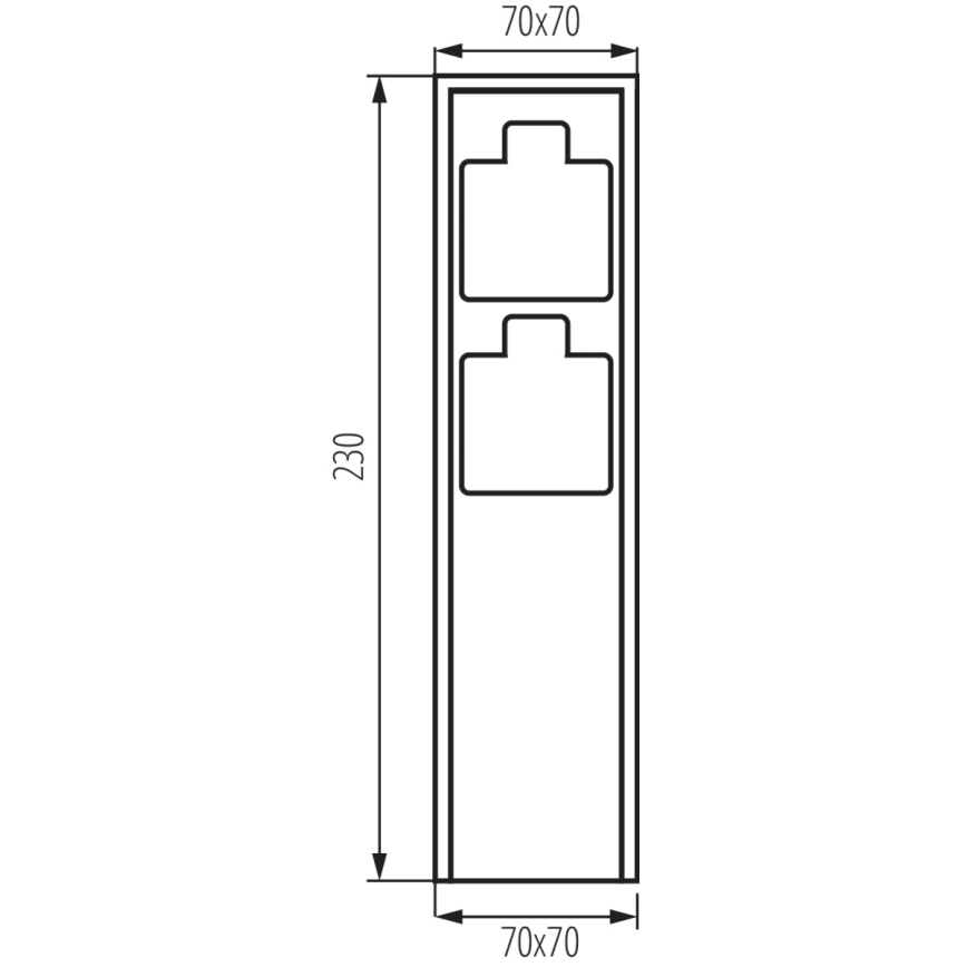 Outdoor-Steckdosensäule DASTO 2Z Type E 230V IP44 anthrazit