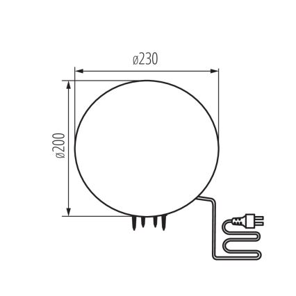 Lampe d'extérieur STONO 1xE27/15W/230V Ø 23 cm IP65