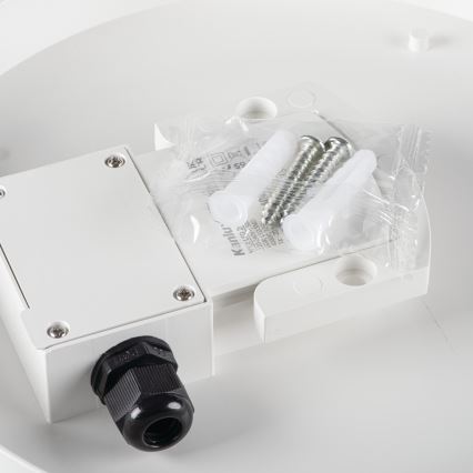 Plafoniera LED tecnica con sensore di movimento IPER LED/19W/230V IK10 IP65 arrotondato bianco