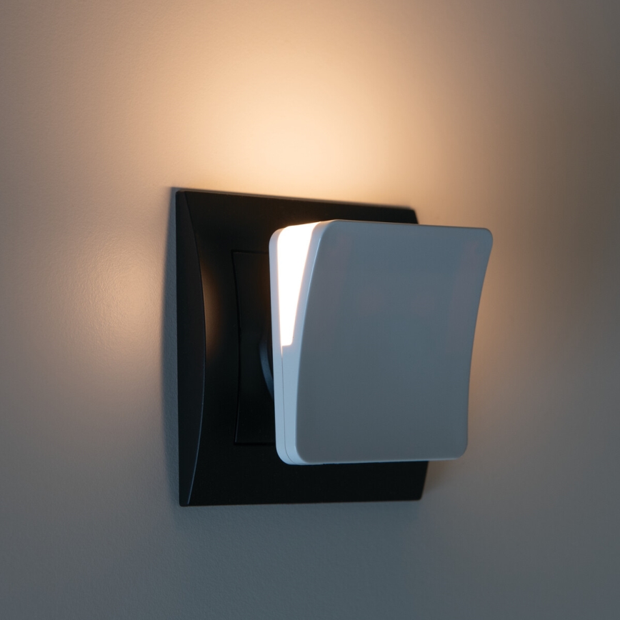 Kanlux 37393 - Veilleuse sur prise avec détecteur crépusculaire HOFI LED/0,28W/230V blanc