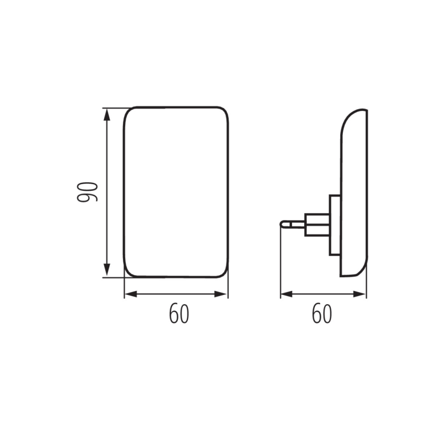 Kanlux 37394 - Veilleuse sur prise avec détecteur crépusculaire ORISA LED/0,28W/230V blanc