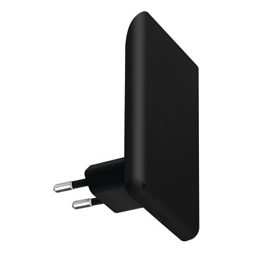 Kanlux 37395 - Veilleuse sur prise avec détecteur crépusculaire ORISA LED/0,28W/230V noir