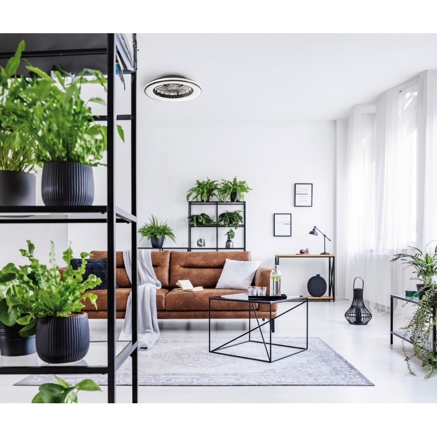 Plafonnier à intensité variable avec ventilateur PLAVE LED/48W/230V 3000/4000/6500K + Télécommande