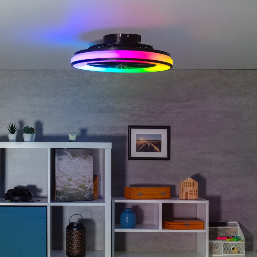 LED RGBW Plafoniera dimmerabile con ventilatore PLAVE LED/48W/230V 3000/4000/6500K + telecomando