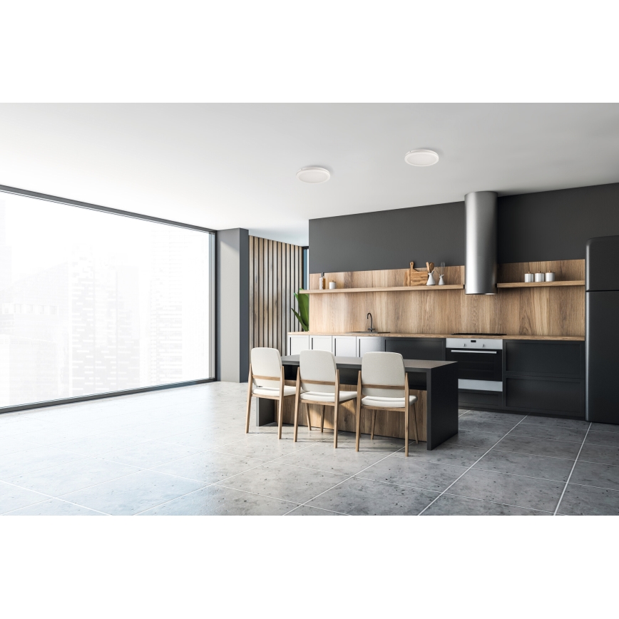 Plafoniera LED da esterno BENO ECO LED/12W/230V 3000/4000/6500K diametro 20 cm IP65 bianco