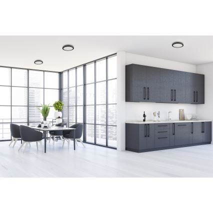 Plafoniera LED da esterno BENO ECO LED/12W/230V 3000/4000/6500K diametro 20 cm IP65 nero