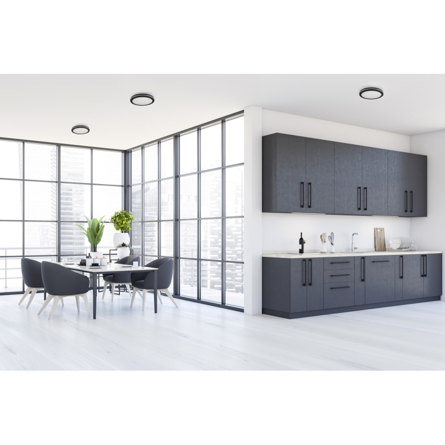 Plafoniera LED da esterno BENO ECO LED/12W/230V 3000/4000/6500K diametro 20 cm IP65 nero