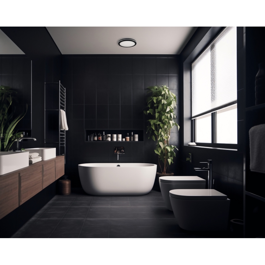 Plafoniera LED da esterno BENO ECO LED/12W/230V 3000/4000/6500K diametro 20 cm IP65 nero